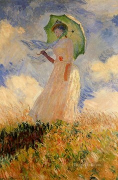クロード・モネ Painting - 日傘を持つ女 クロード・モネ
